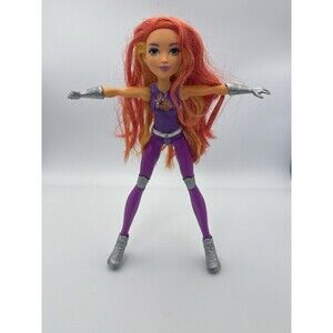 DC Super Hero Girls Starfire 12” Action Doll Mattel 2015 Purple Suit Orange Hair
